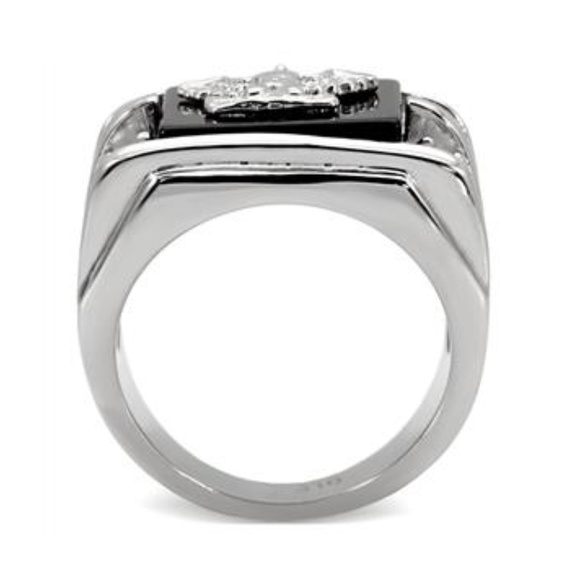 American Bald Eagle Ring  Silver  Black Size 12 13 Cubic Zirconia biker - Picture 4 of 12